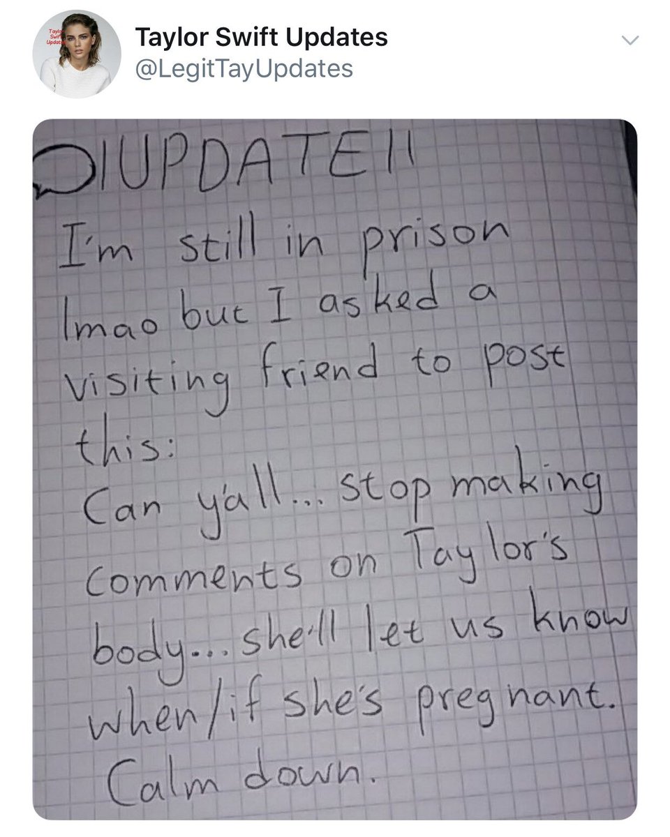 zei_squirrel's tweet image. when a Taylor Swift fan account was imprisoned for refusing to serve in the genocidal Israeli apartheid regime's army and kept sending updates from the inside