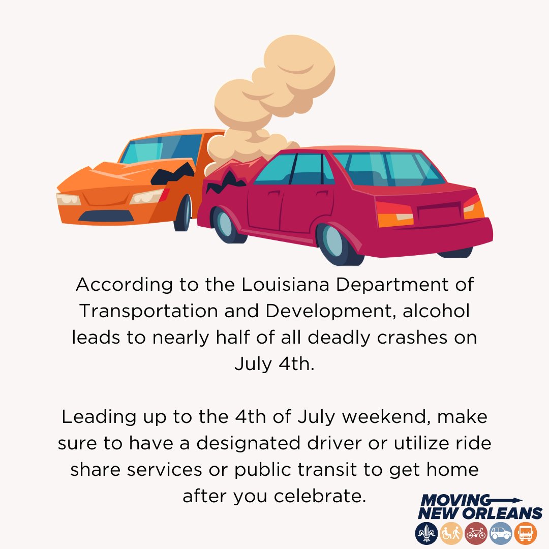 This #TrafficSafetyTuesday we want to remind everyone to make sure you have a safe way to get around during the 4th of July weekend.

Decide if you'll have a designated driver, if you'll be using rideshare, or riding public transit.  Drive safe, and have fun!