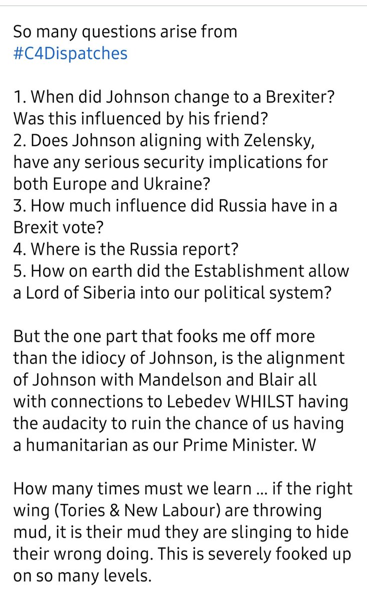 #Dispatches @jeremycorbyn right again!! @ZelenskyyUa should be worried about Johnson's Lebedev relationship #RussiaReport