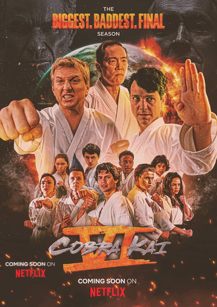 A poster released during #Netflix's #TUDUM event. However, production for season 6 of #CobraKai has been delayed due to the #WGAStrike. 

#Geekbr0s #Podcast #SeriesNews #Series #Shows #CounterbalanceEntertainment #HealdProductions #HurwitzAndSchlossbergProductions