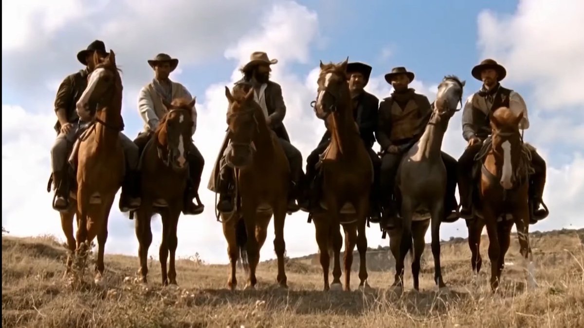 Sağdan sola: John Marston, Dutch van der Linde, Arthur Morgan, Bill Williamson, Lenny Summers, Javier Escuella