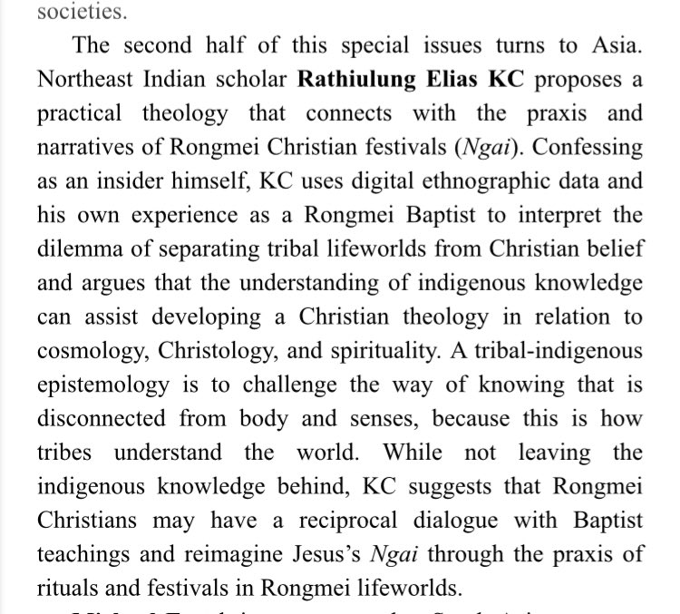 Rathiulung Elias KC (@rathiulung) on Twitter photo My recently published article has now been collated under the special issue on “Majority World Epistemologies” <a href="/PrThJournal/">Practical Theology Journal</a>. Glad to see the papers shaping the collection together.
Also appreciate the concise summary of my paper in the editorial by Alfred Brunsdon & <a href="/calidachu/">Dr Calida Chu</a>! My recently published article has now been collated under the special issue on “Majority World Epistemologies” <a href="/PrThJournal/">Practical Theology Journal</a>. Glad to see the papers shaping the collection together.
Also appreciate the concise summary of my paper in the editorial by Alfred Brunsdon & <a href="/calidachu/">Dr Calida Chu</a>!