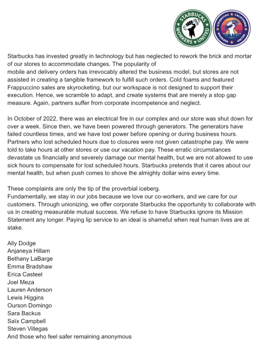 SBWorkersUnited's tweet photo. National Starbucks strike? CHECK.
Lots of new stores filing for a union election the very same week? ALSO CHECK!

Welcome the very first San Diego, CA store to go for a union vote - the partners of University &amp; Richmond!!! 🌴🌞 LETS GO! https://t.co/ISOht7yg63