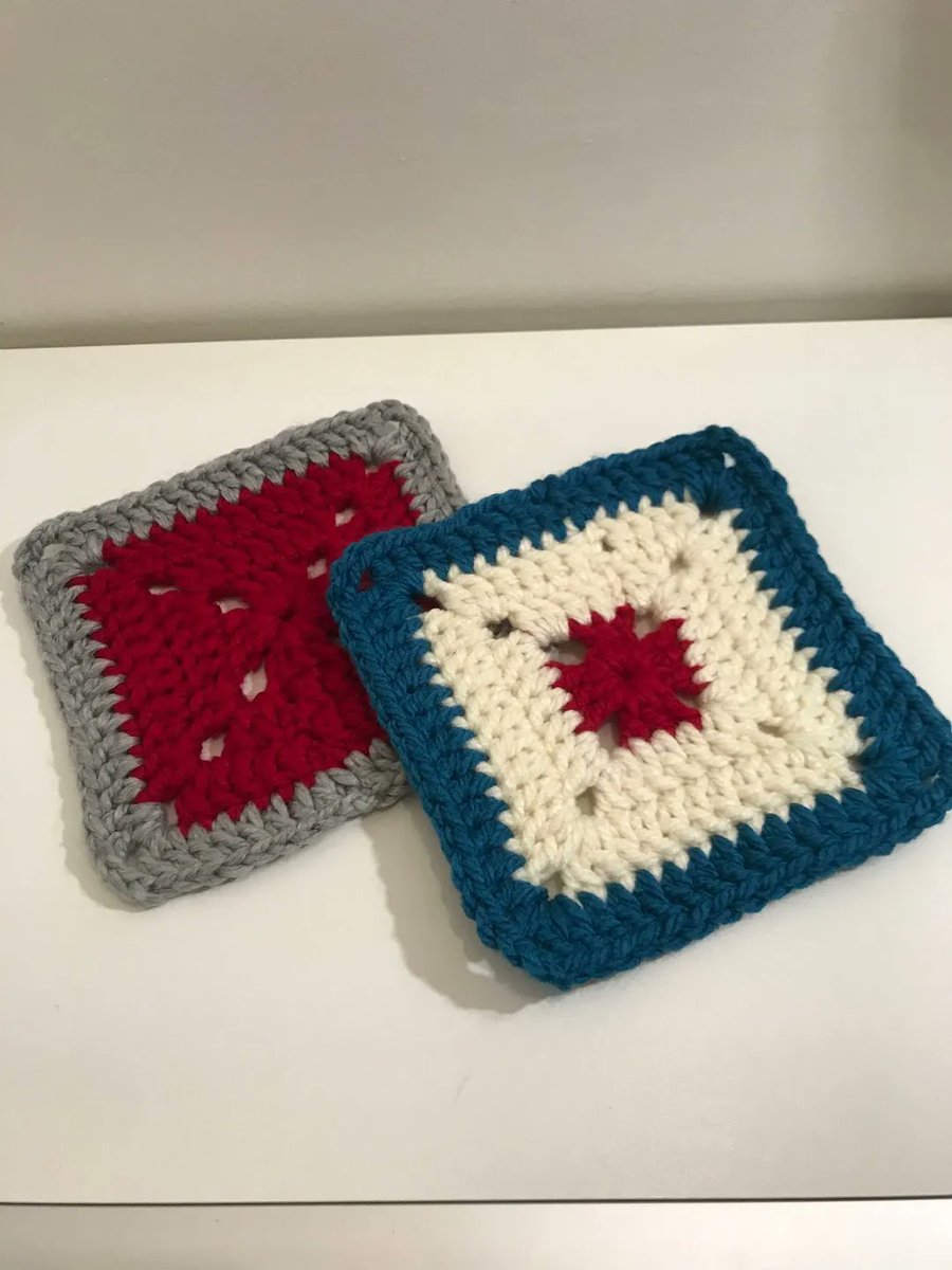 Large Granny Squares 8' x 8' - etsy.com/uk/listing/100… - #square #coasters #placemat #crochet #handmade #etsy #etsyretwt #ATEtsyRT #anthonybrighton