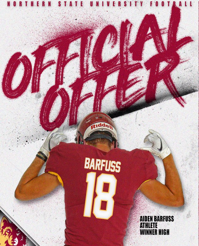 After a great call with <a href="/CoachGlas05/">Jason Glasco</a> I am excited to announce that I have received my first offer from Northern State University! Big thanks to <a href="/CoachGlas05/">Jason Glasco</a> and the rest of the staff!!