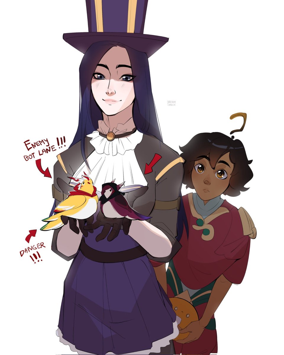 Birdwatching? This duo’s going birdcatching. @dreamcharlie_ draws a lovely Caitlyn and Milio 🎯🔥