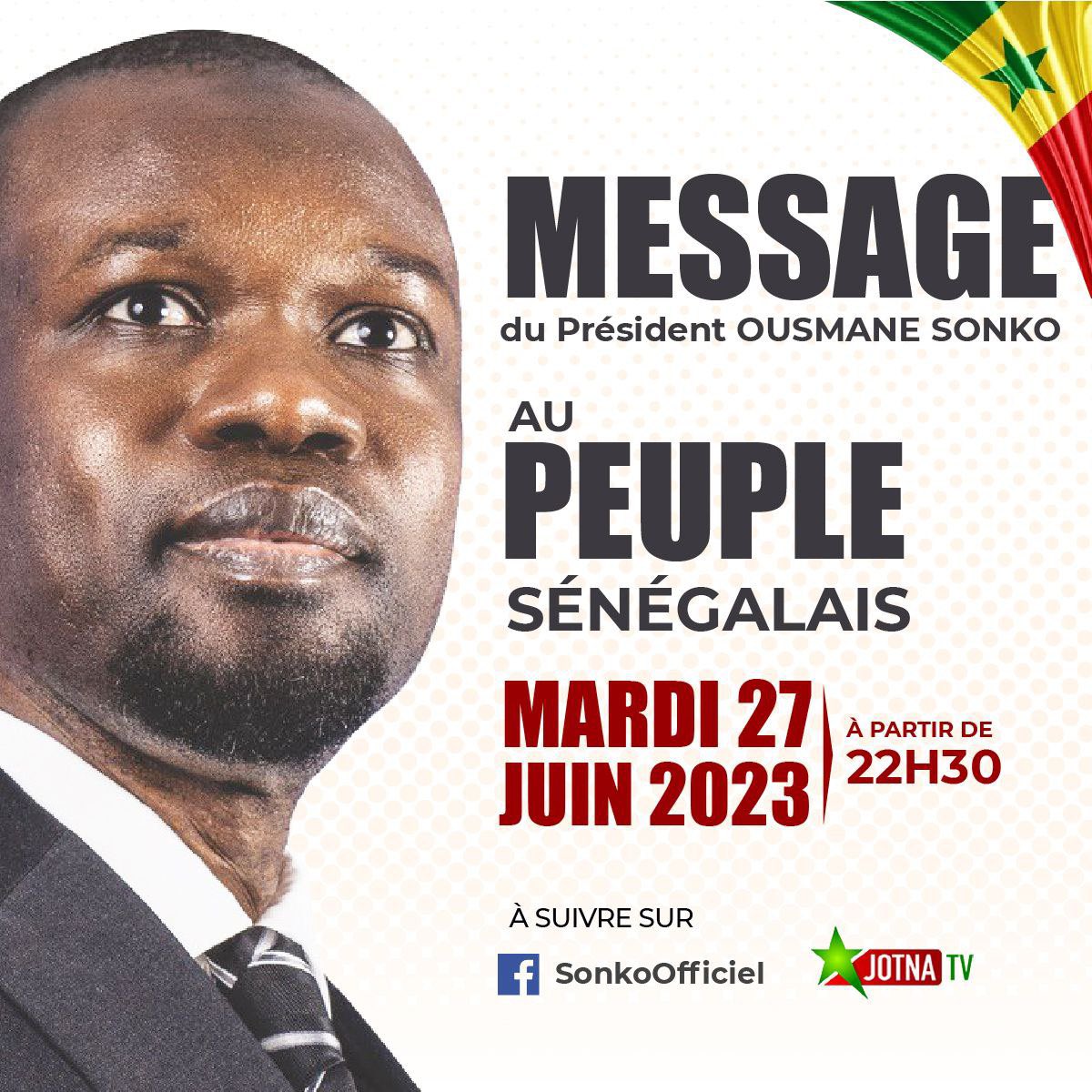 SonkoOfficiel's tweet image. Chers concitoyens,

Nous vous donnons rendez-vous à partir de 22h30 pour vous adresser un message.

#senegal