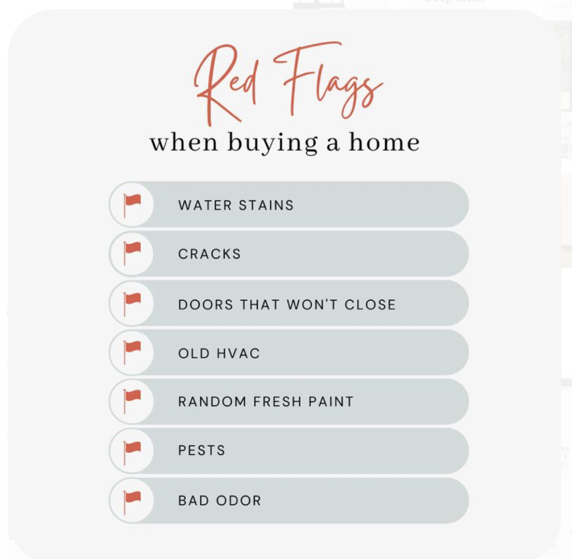 RED FLAGS when buying a home🏡

#buying, #selling, #newhome, #housingmarket, #kw, #kgre, #bestofzillow, #premieragent, #toprealestateteam, #whoyouworkwithmatters