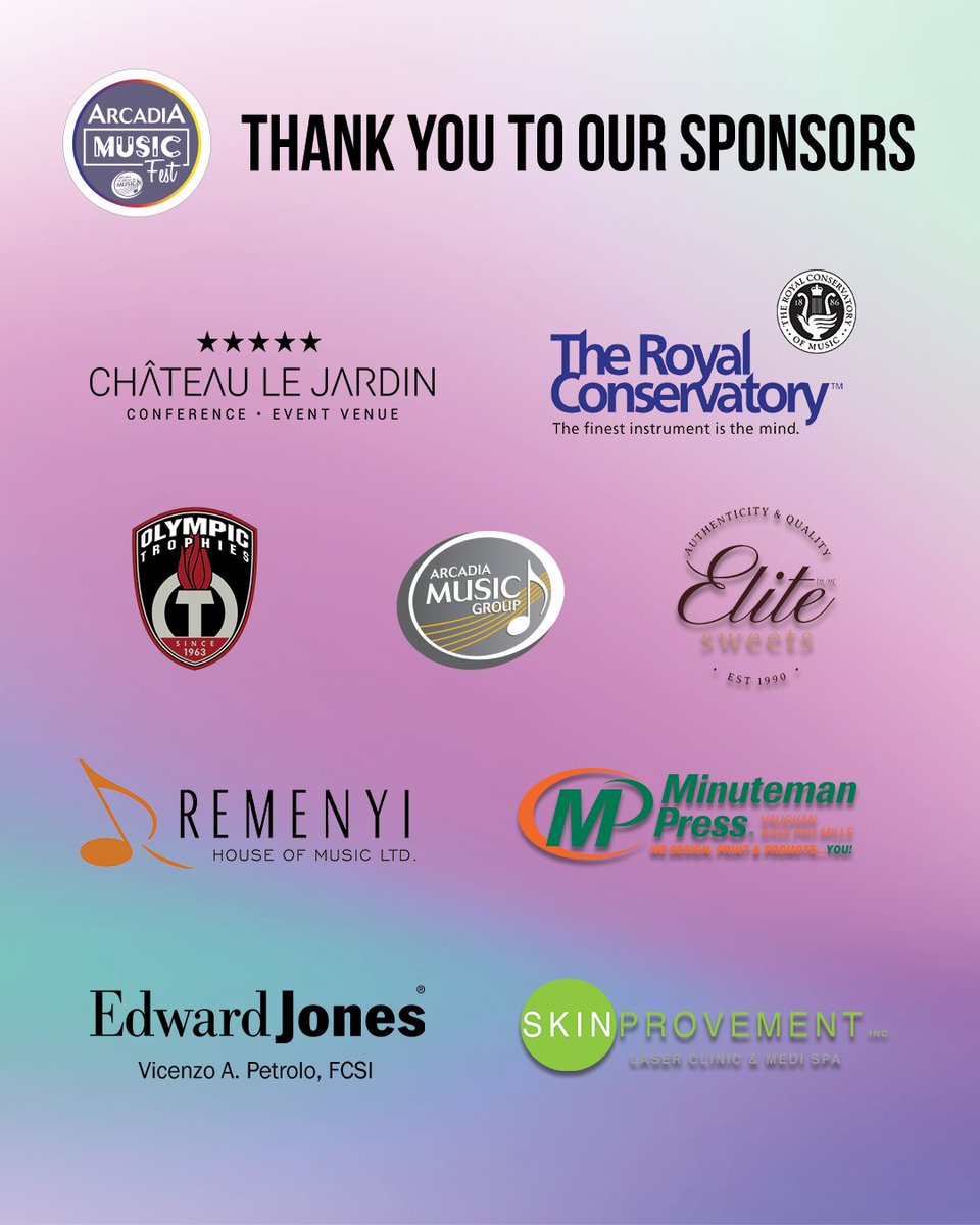 WE COULDN"T HAVE DONE IT WITHOUT YOU! Thank you so much to our sponsors for helping us to make the 2023 Arcadia Musicfest a big success! We are so very thankful for your support! See you next year! #arcadiamusicfest #arcadiaacademyofmusic #musicfest #musiclessons #lovemusic