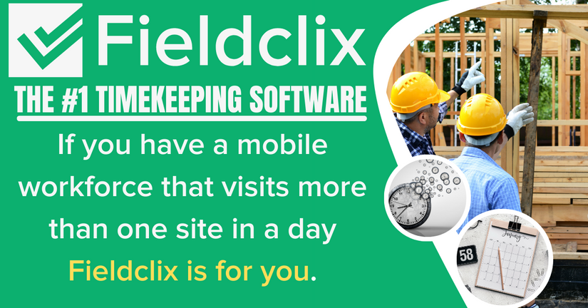 #Subcontractors, #trades, & #wirelessconstruction have 1 thing in common. All have a mobile workforce that visits more than 1 worksite (for more than 1 project/build) in a day. 

#Timekeeping is difficult. Enter Fieldclix: fieldclix.com/timekeeping

#attendancesoftware #saas