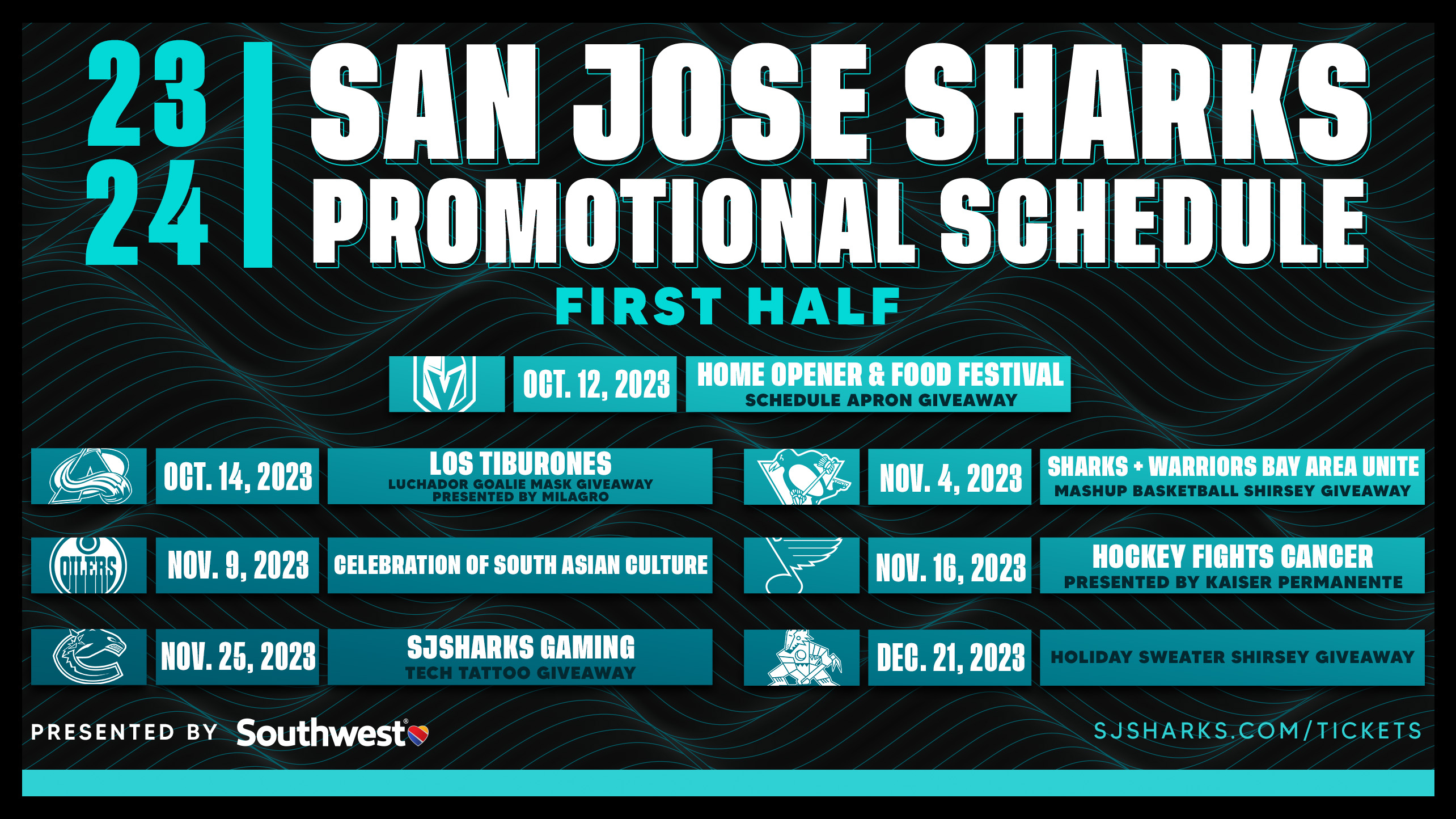 Sharks reveal promotional giveaway schedule for 2022-23 season :  r/SanJoseSharks