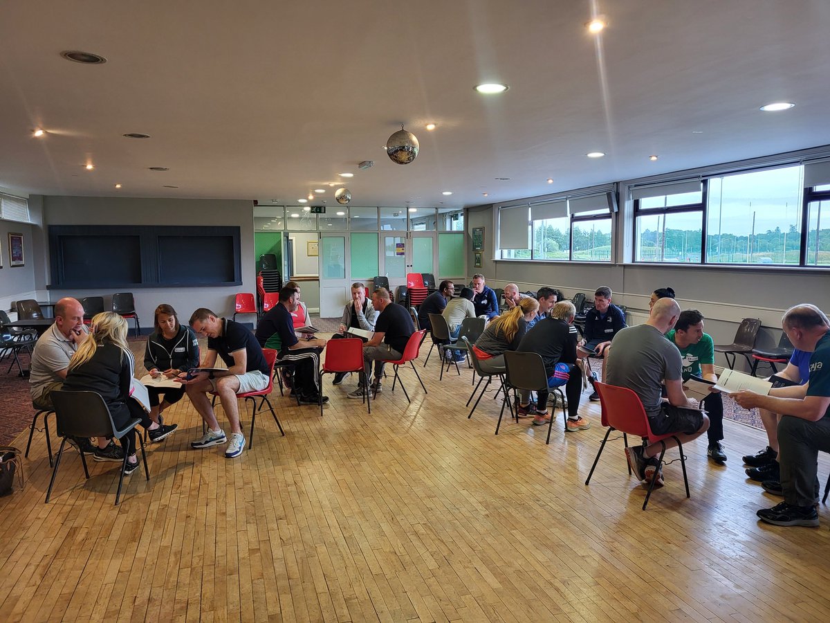 Great crowd for the Introduction to Gaelic Games football course that started last night. We had coaches from @AthloneGAA @gaagarrycastle @TubberclairGAA and @MoateAllWhites in attendance.