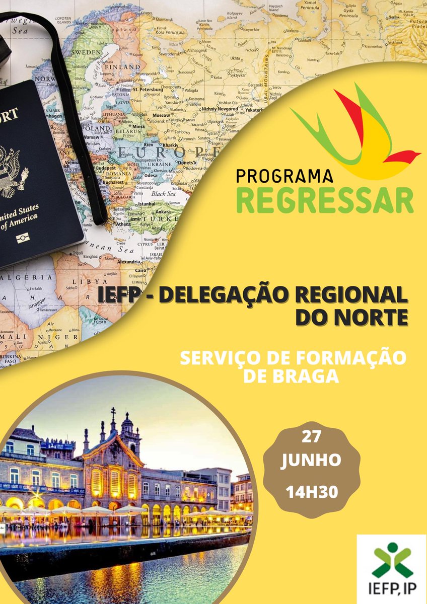 PRegressar's tweet photo. BRAGA
Norte a Sul, caminhamos ao lado dos nossos parceiros!
Esta tarde realizámos, no Serviço de Formação de Braga, uma Sessão de Formação - Programa Regressar, com os dirigentes do IEFP e Gabinetes de Inserção Profissional.
#programaregressar #MTSSS #iefp #XXIIIGoverno https://t.co/A284SdgUkE
