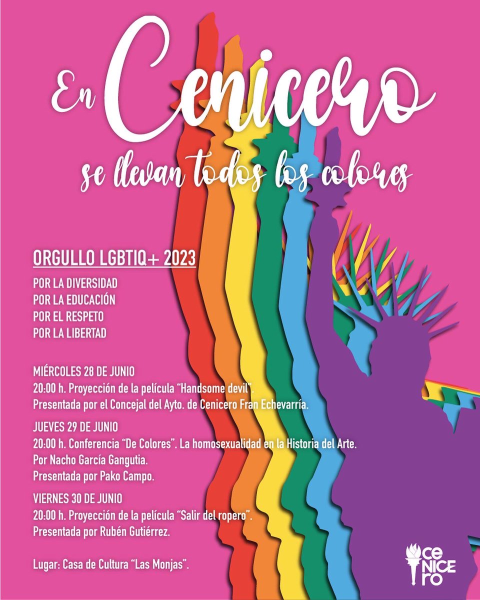 Cenicero se tiñe de colores para celebrar la Semana del Orgullo LGBTIQ+ 2023. El ayuntamiento se inunda de luz multicolor, la casa de cultura se cubre con metros de tela, y en Pako Campo artHOUSE no podíamos ser menos!
#orgullo #cenicero #pride #larioja