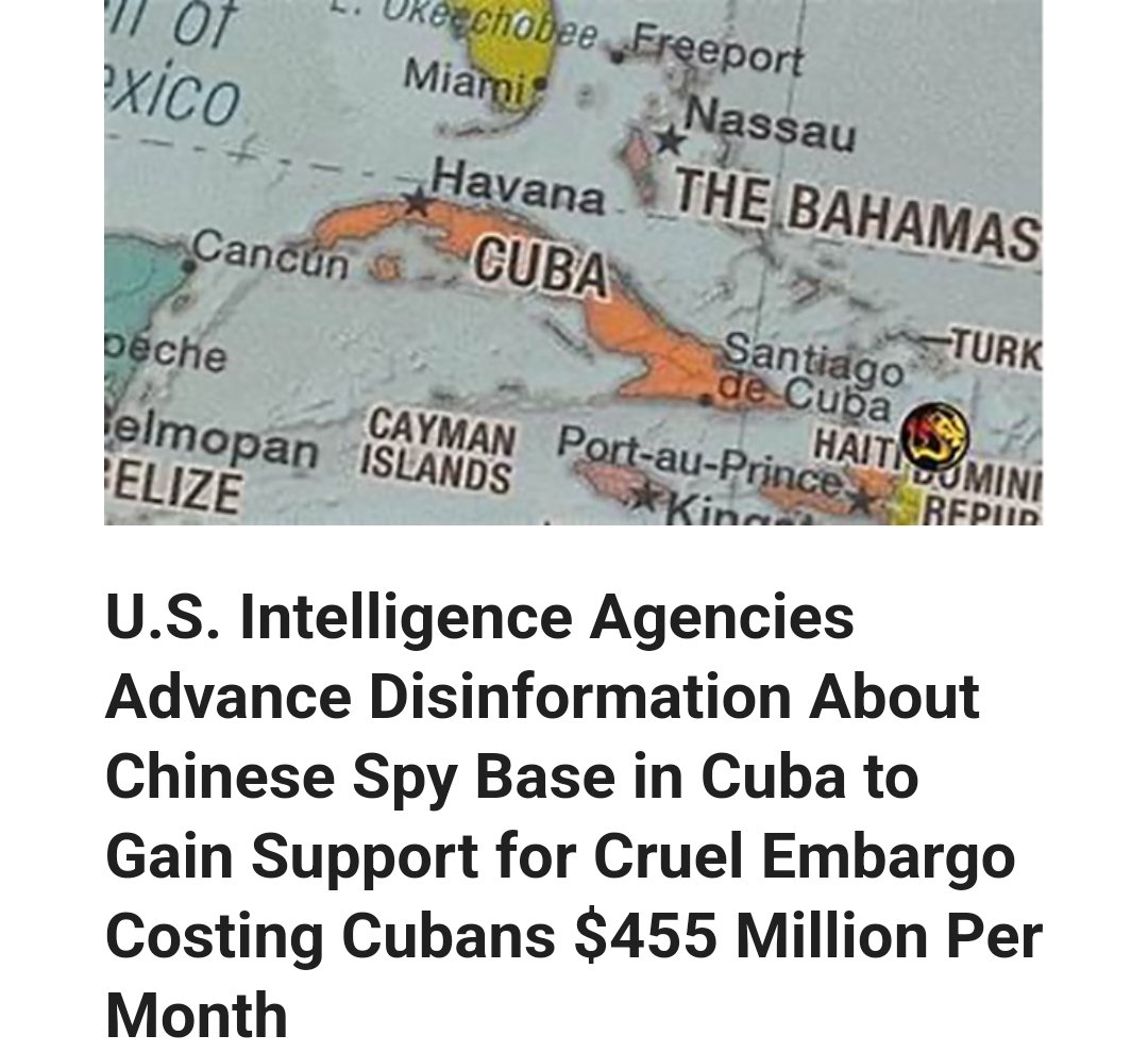 The fake stories about a #Chinese spy base in #Cuba aim at resucitating support for #Washington's 60 year long genocidal blockade of the independent island. covertactionmagazine.com/2023/06/24/u-s…