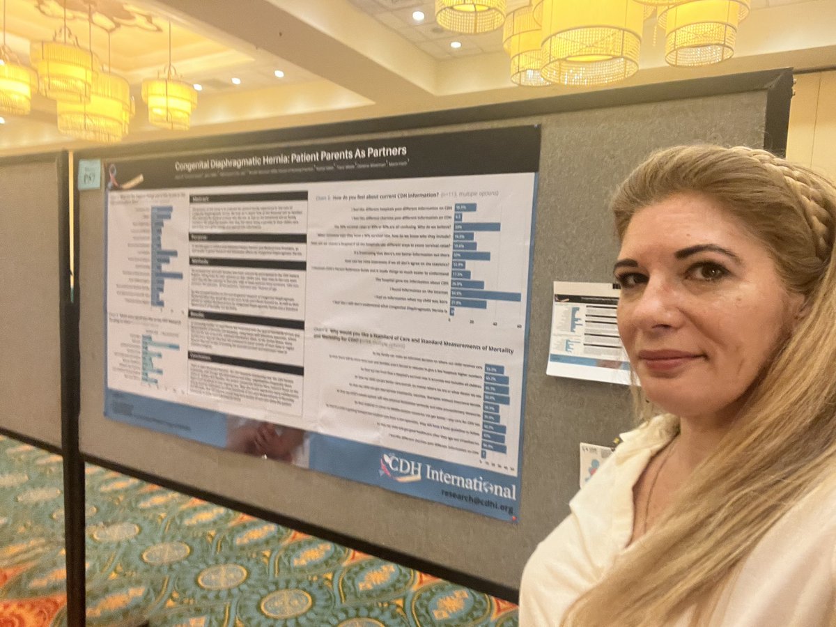 Presenting our CDH International research poster today at the Society of Birth Defects Research & Prevention 2023 Conference this week.
#bdrp2023 
#cdh #congentialdiaphragmatichernia #cdhresearch #pediatricsurgery  #birthdefects #congenitalanomalies #raredisease  #patientadvocacy