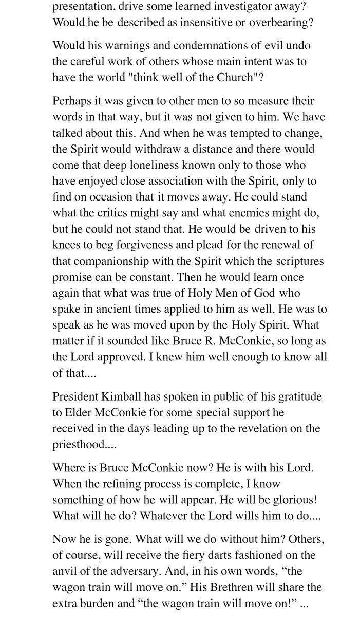 President Packer's talk from Elder McConkie's funeral.