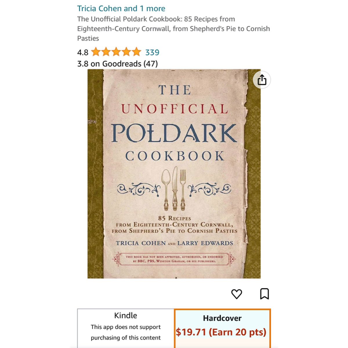 Found The Unofficial Poldark Cookbook on Amazon

#Poldark #18thCentury #Cornwall #Cookbook #Amazon