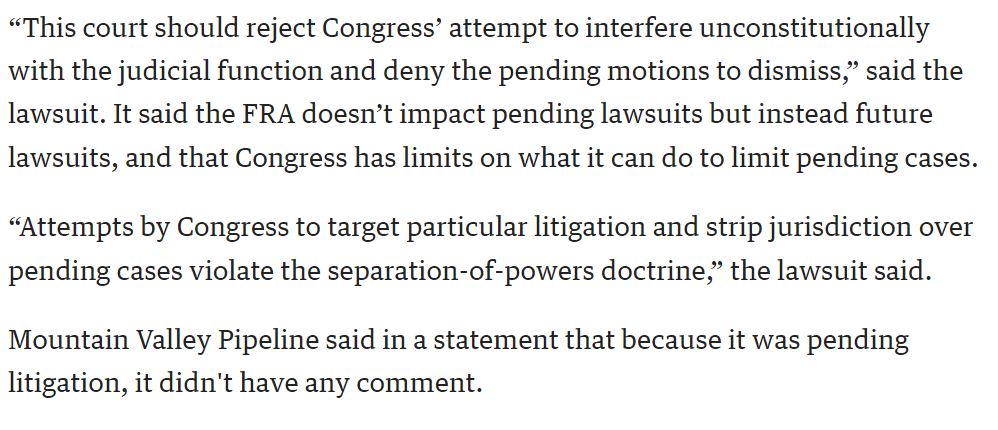 JonSokolow's tweet photo. The usually mouthy Mountain Valley Pipeline, faced with a real challenge to the dirty deal it bought and paid for from Congress and @Sen_JoeManchin, is suddenly left speechless!
https://t.co/eVYYsmXzgZ https://t.co/aIGQ0D3h7V