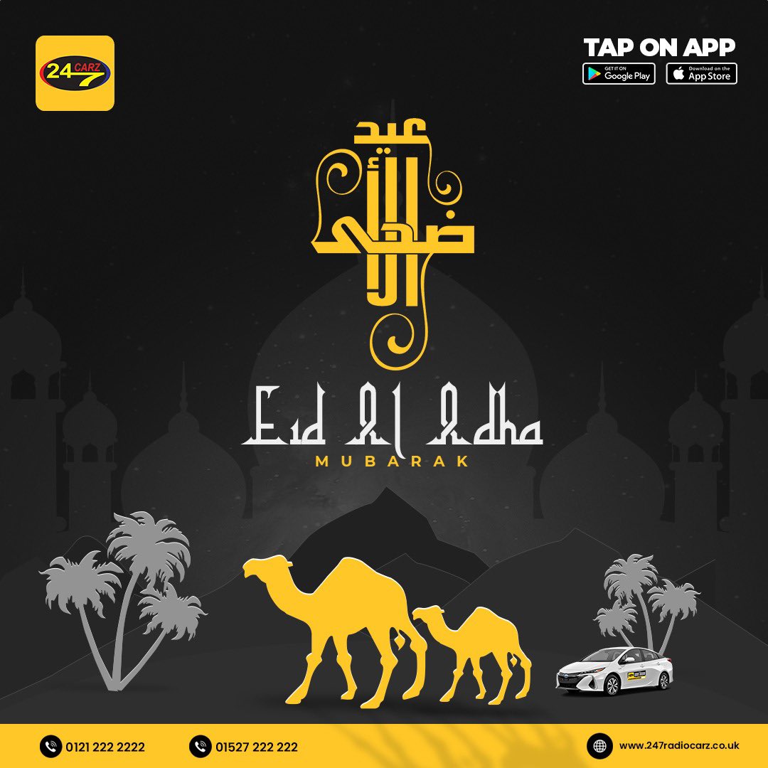 247Carz's tweet photo. 🌙 Blessed Eid al-Adha to all!
May the divine blessings of Eid al-Adha fill your life with happiness, peace, and prosperity.

#EidMubarak #EidAlAdha https://t.co/mByyroaH0N