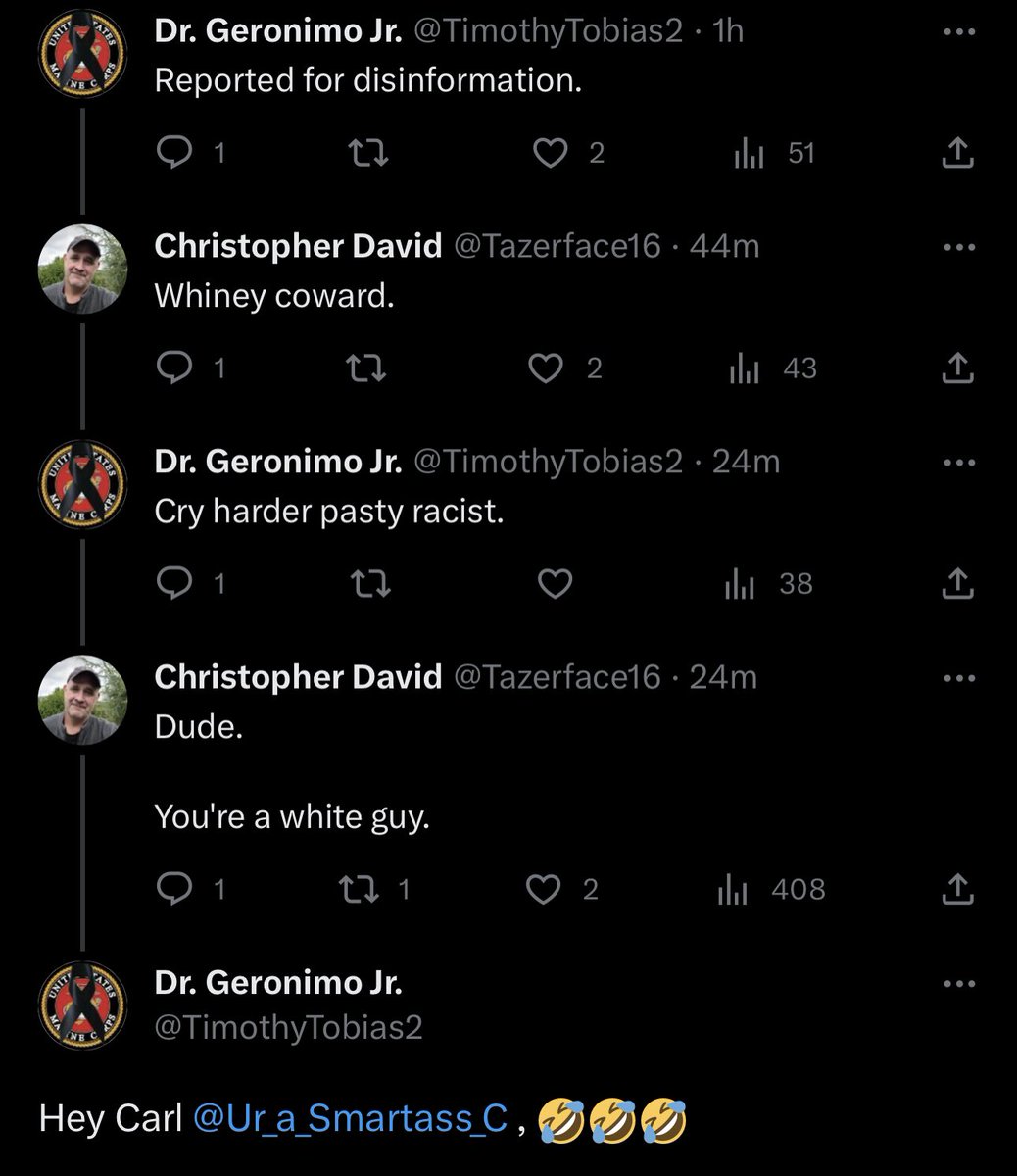 🔫UR a Smart Ass, Carl🔫 on Twitter "When you are a white dude and call