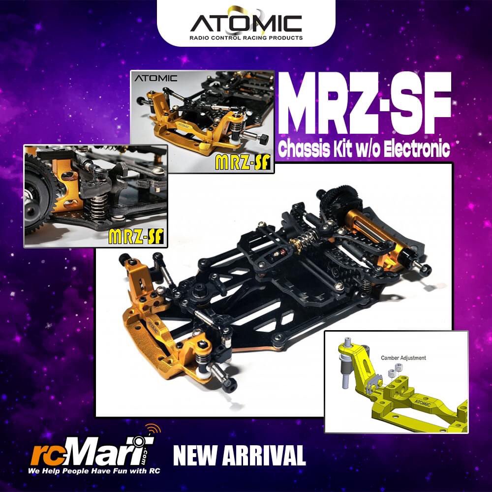 Atomic 1/28 MRZ SF Chassis Kit w/o Electronic  NEW ARRIVAL!!! 

Compared with the double arm system, the SF system is easier to build and to get symmetric, and it is also easier to tune and set up. The new carbon steering ….

>> rcmart.com/00125553 <<

#rcMart
#Atomic