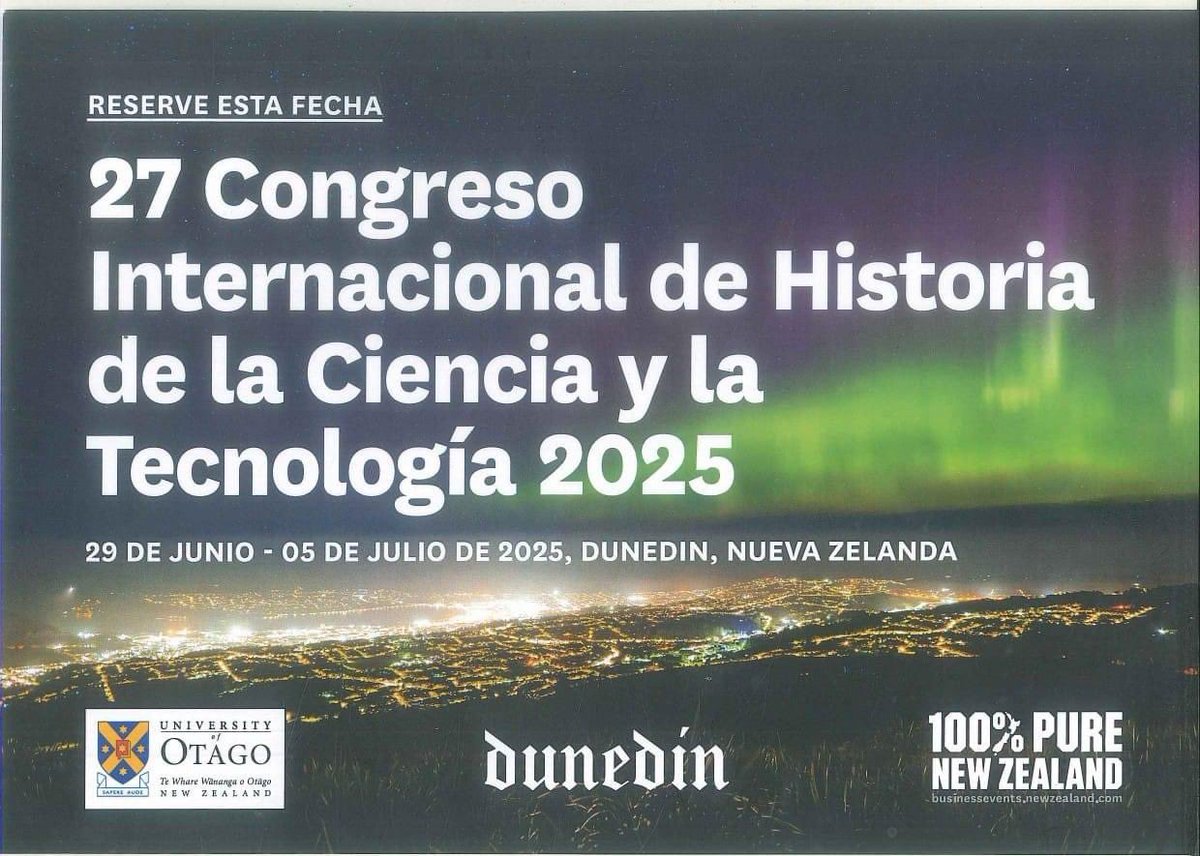 hch_mexico's tweet photo. Les invitamos a participar presencialmente o vía zoom en el:
27º Congreso Internacional de Historia de la Ciencia y la Tecnología que se realizará en Dunedin, Nueva Zelanda entre el 29 de junio y el 5 de julio de 2025.

Marquen su interés en el congreso: https://t.co/8SJXYpYe9K https://t.co/BATbverDzA