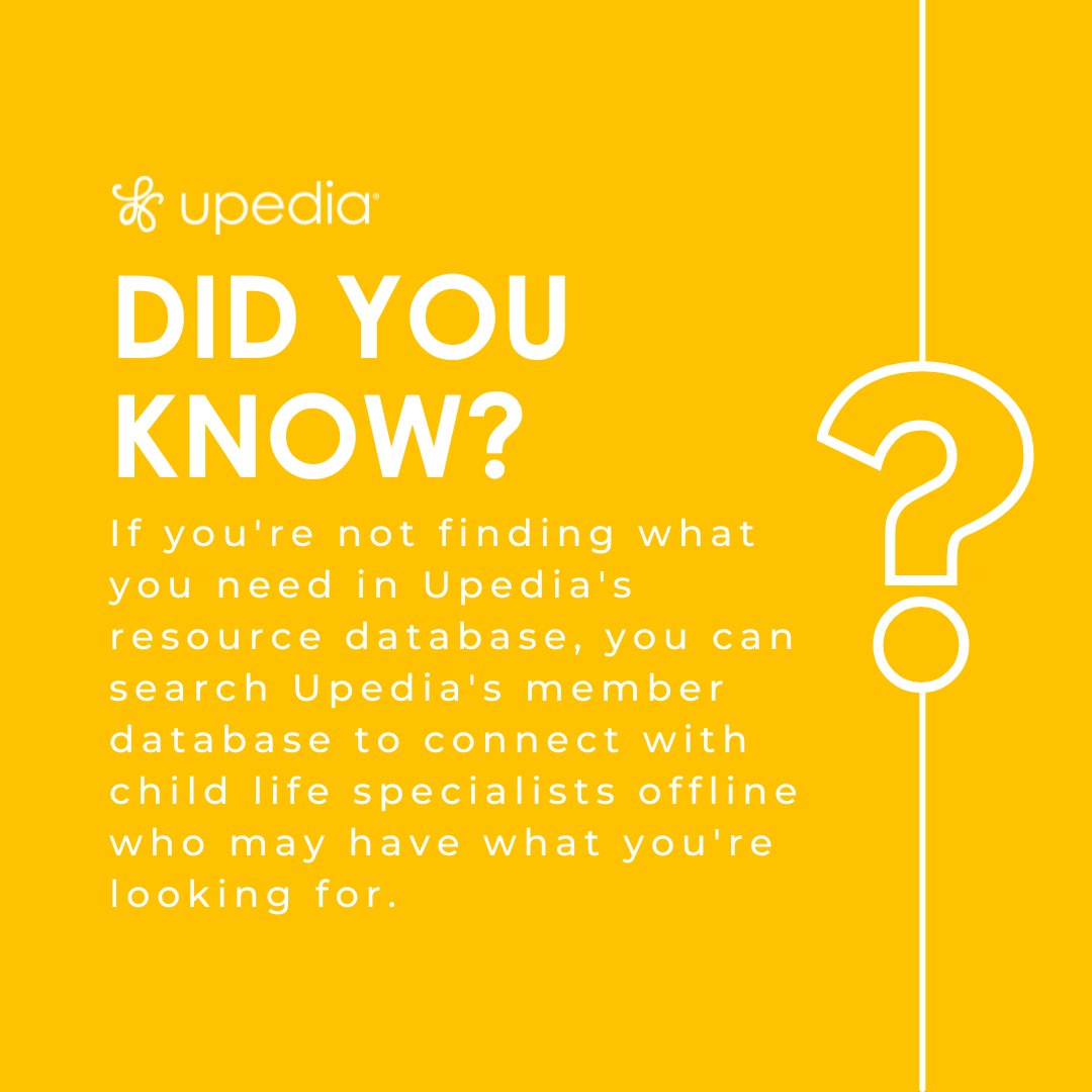 We're always working to update our resource database but sometimes, we just don't have what you're looking for (yet!)

The next best thing? Being able to connect with #childlifespecialists from across Canada and around the world to support your need for information and resources.