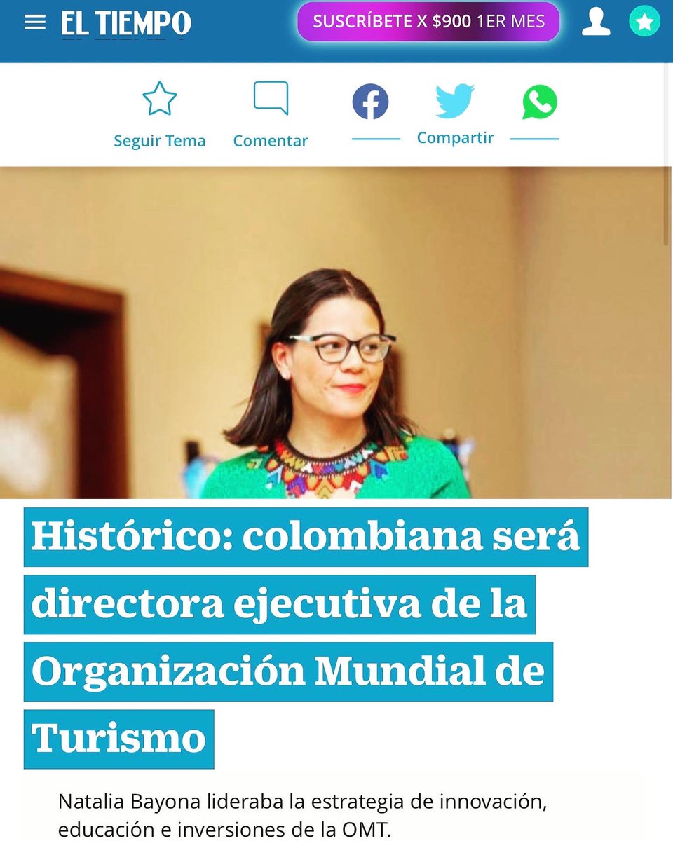 ."Hoy se cumple uno de mis sueños desde cuando era pequeña: ser la mujer colombiana ocupando el cargo más alto en <a href="/ONU_es/">Naciones Unidas</a>! Gracias infinitas Secretario General <a href="/pololikashvili/">Zurab Pololikashvili</a> por tu confianza y por darle un mensaje de felicidad a nuestros jóvenes en el mundo" 🇺🇳♥️