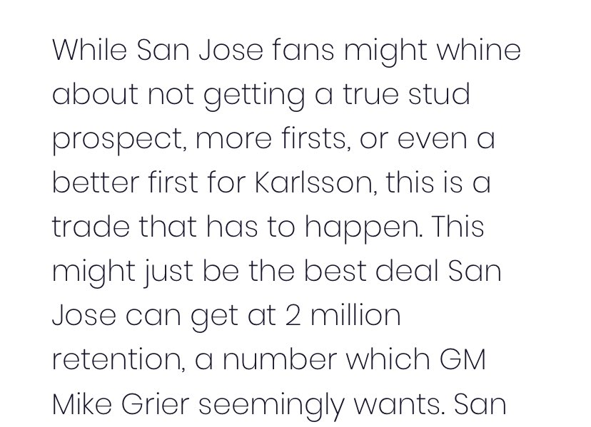 Do you see how annoying and predictable #SJSharks fans have become?

That first sentence could literally apply to every GMMG move so far from the haters.