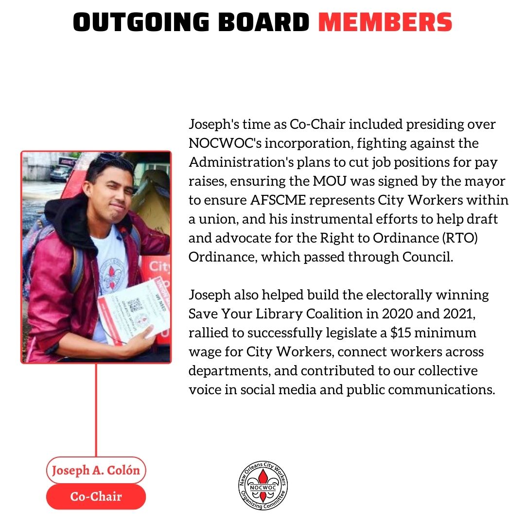 @JC_Cali presided over NOCWOC's incorporation, fought against cutting job positions for raises, ensured the AFSCME union for City Workers, helped draft the RTO Ordinannce, helped build the electorally winning @savenolalibrary Coalition, rallied for a $#15minimumwage, & more: