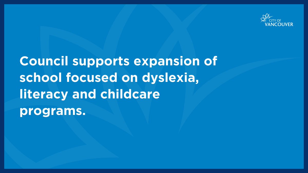 Today, Council voted unanimously to support Fraser Academy in its plans to expand its facilities and programs for children with dyslexia. 🧵 1/3