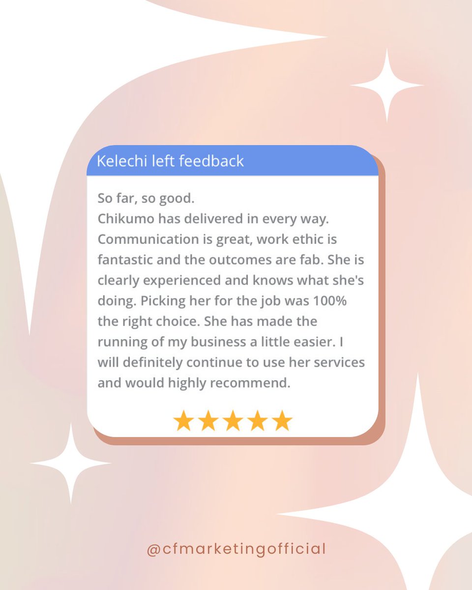 It's moments like these that make all the hard work worthwhile.

Grateful for the wonderful feedback from one of our previous amazing clients! 🙌🌟

#cfmarketing #clientfeedback #jobwelldone #grateful #testimonial #marketingagency #boutiqueagency