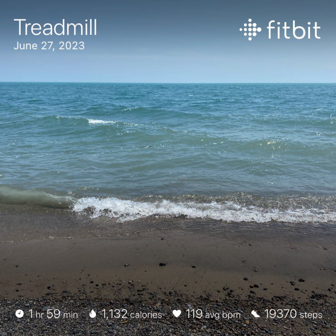 Air quality alert today in my area due to wildfire smoke from forest fires up north. So did another treadmill run. #run #fitbit #proform #bostonmarathon #treadmill #saucony #lakeErie