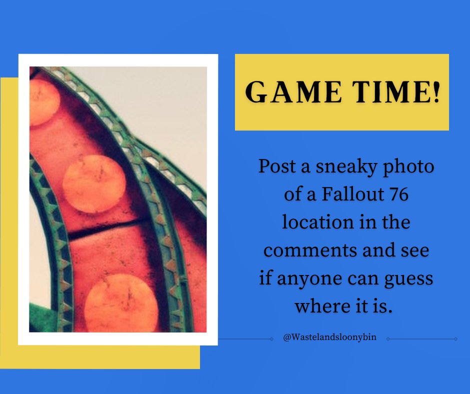 Fallout 76 players, do you fancy a game? Post a sneaky picture of an in game location and see if we guess where it is. This is mine, anyone want to guess? 😃 Game courtesy of the Wastelands Loony Bin on Facebook. #fallout #fo76 #fallout76