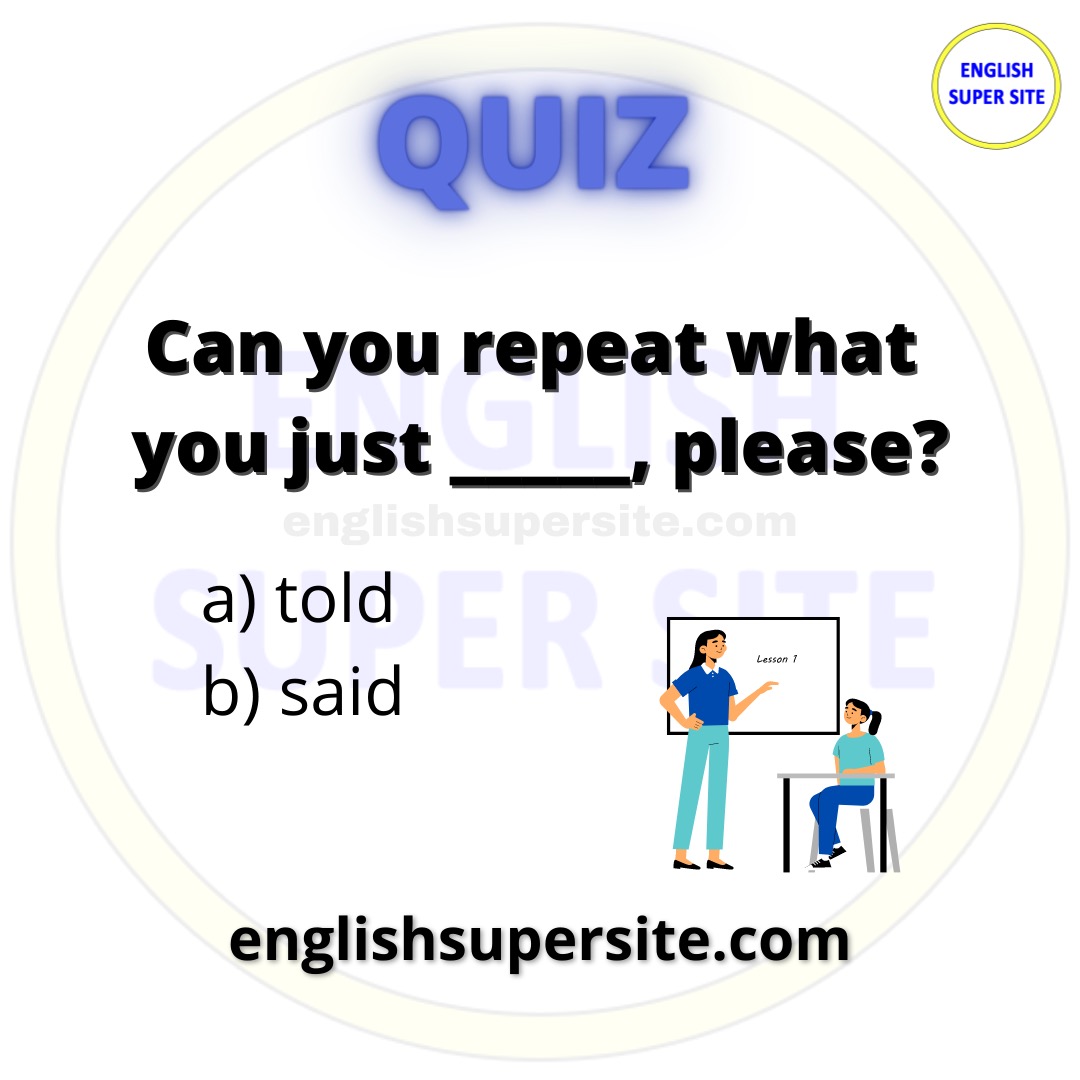 QUIZ

Do you know the right answer?

Check your answer here: bit.ly/ts-quiz1

#English #EnglishLanguage  #StudyEnglish #EnglishTips #Ingles #IELTS #TOEFL #TOEIC #Inglese #Anglais #quiz #QuizTime #learning