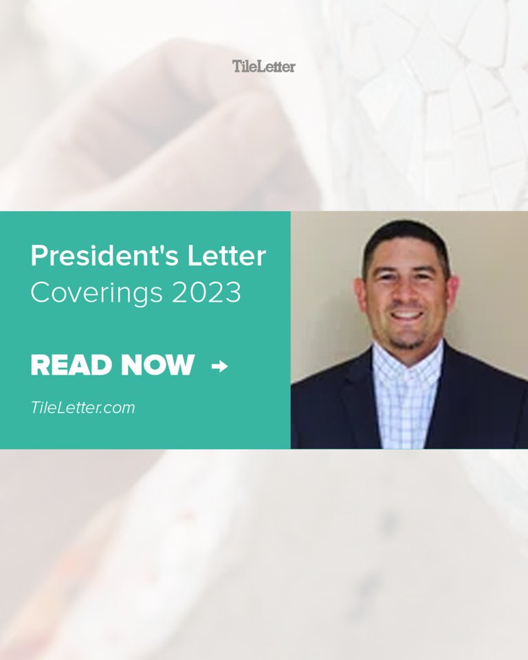 Missed @coveringsshow this year? NTCA President Sam Bruce shares his experience and some good news from the tile industry. 

Save the date for next year's convention in Atlanta from April 22-25.

Start reading here: digital.tileletter.com/presidents-let… 

#Coverings #TileLetter #TileLife