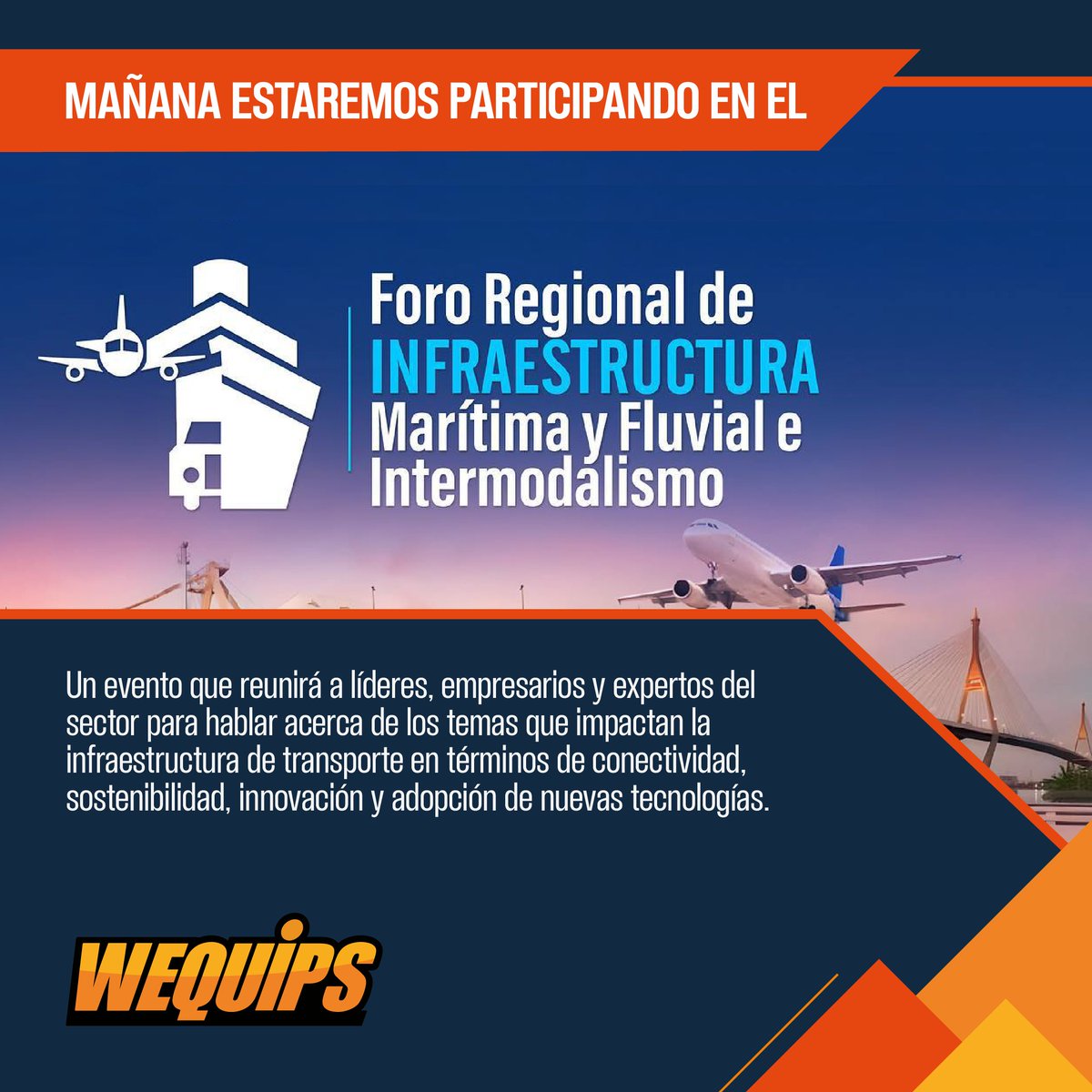 wequips's tweet photo. Un evento que reunirá a líderes, empresarios y expertos del sector para hablar acerca de los temas que impactan la infraestructura de transporte.
@CCINorte 

#CCINorte #CCI #Colombia #ForoRegionaldeInfraestructura #Infraestructura #Eventos #Marítimo #Fluvial https://t.co/g5xUWxZUL1