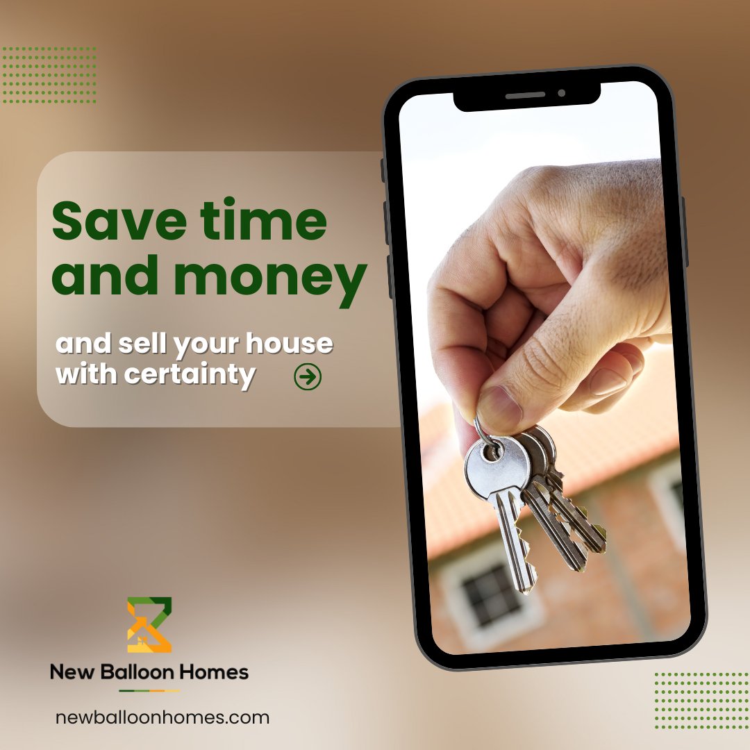 Ready to sell your house 🏡 with ease?

Save time ⏰ and money 💵 by choosing New Balloon Homes for a stress-free selling experience 💆🏻♀️.

With our expertise, you can sell your home with certainty and avoid the hassles. 🏃🏼

#NewBalloonHomes #sellmyhouse #realestate #houseselling