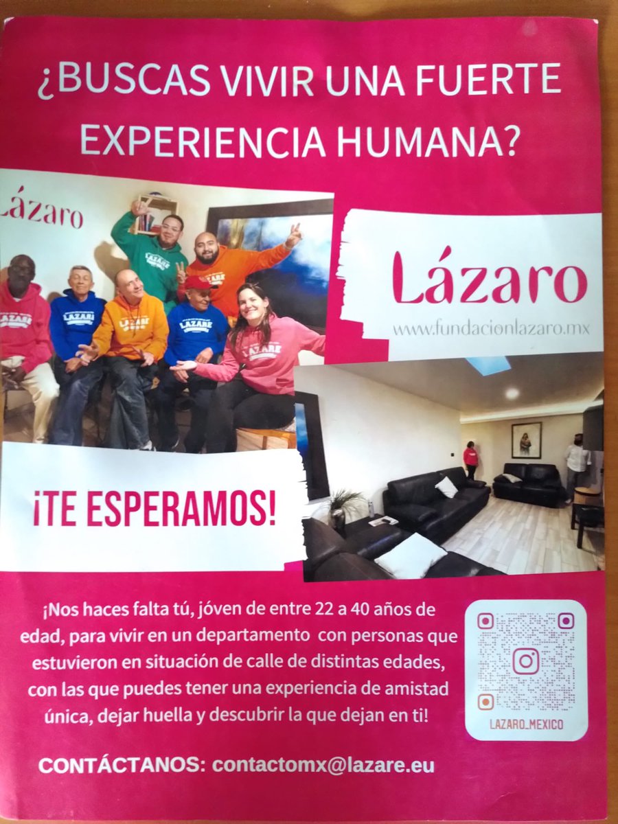 HumanizateRadio's tweet image. Lázaro busca a jóvenes que quieran vivir en un departamento compartido para ayudar a la reinserción de personas en situación de calle. Contacta a Fundación Lázaro o Humanizate para más información. 

#HumanizateAC #PorTiFamilia #PorUnaCulturaEnFamilia @JAP_EdoMex