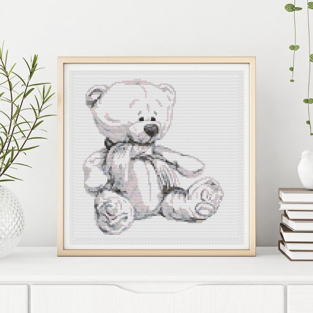 My Sweet Bear Cross Stitch Pattern | Teddy Bear Cross Stitch etsy.me/46mY5Mh #embroidery #crossstitchchart #minicrossstitch #crossstitchpattern #countedcrossstitch #crossstitchpdf #embroiderychart #theartofstitch #pdfchart