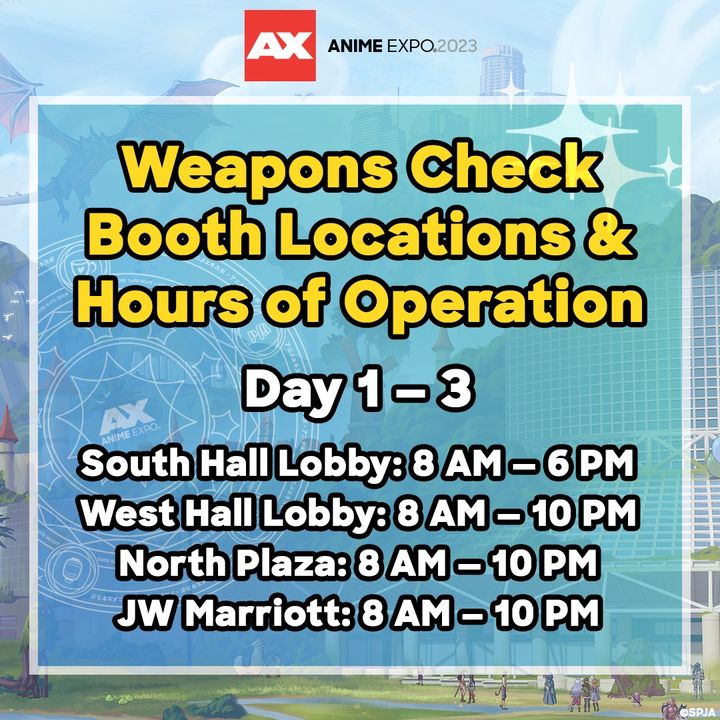 Important Building Entry  Weapons Check Procedure Updates  Anime Expo