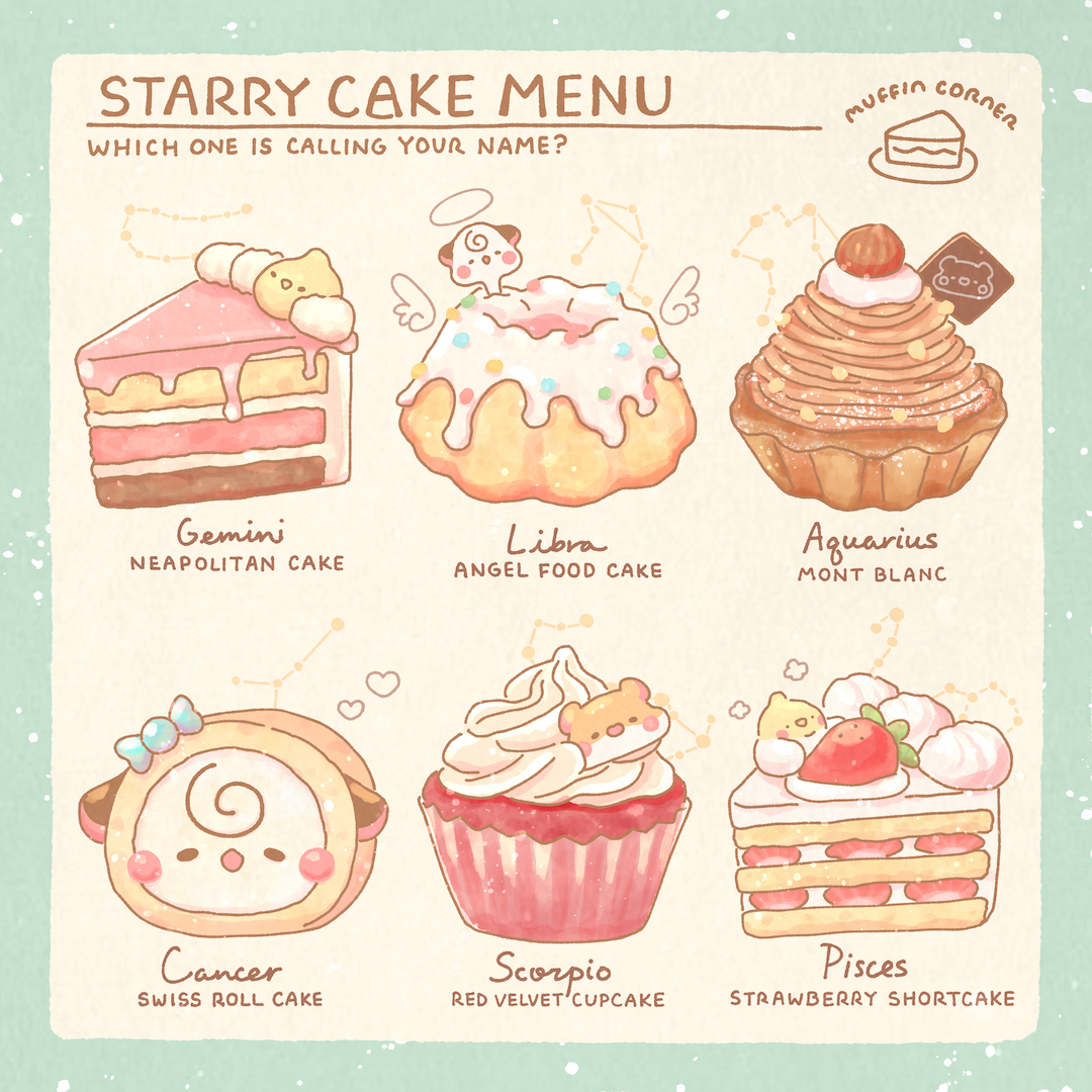 Starry menu sets🍰🧋✨