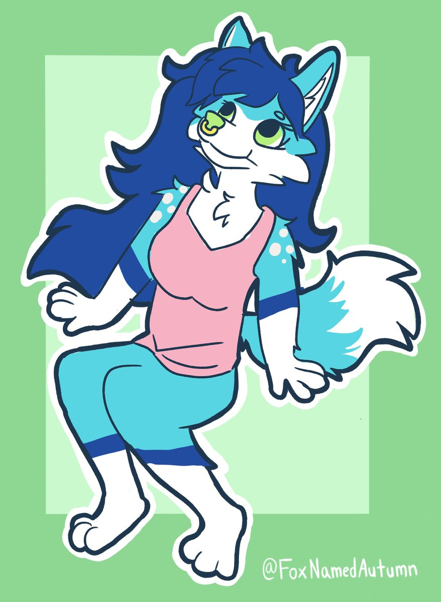 a trans flag folf
some fan art for @bluefolf 
#furry #furryart