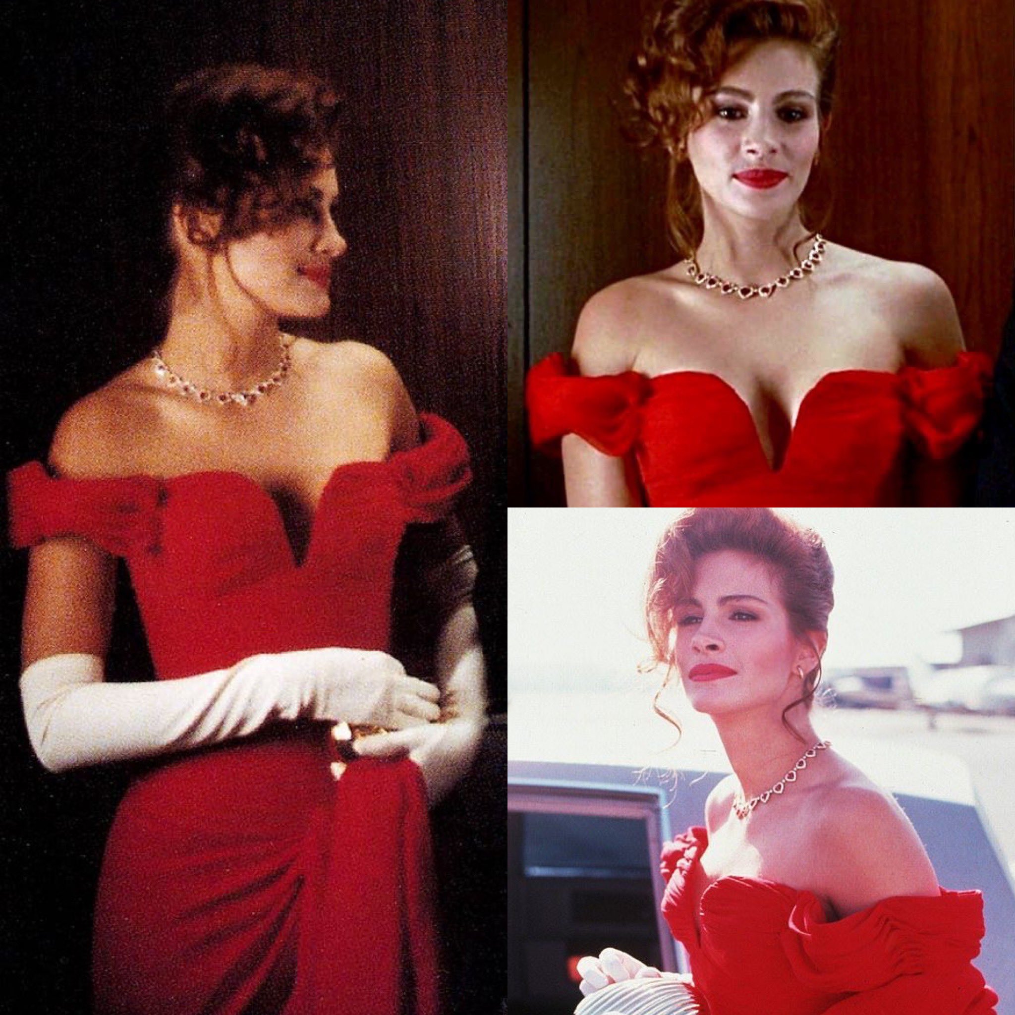 FOUND COLOR PHOTO R_0425 PRETTY WOMAN IN RED DRESS AND GLOVES | eBay