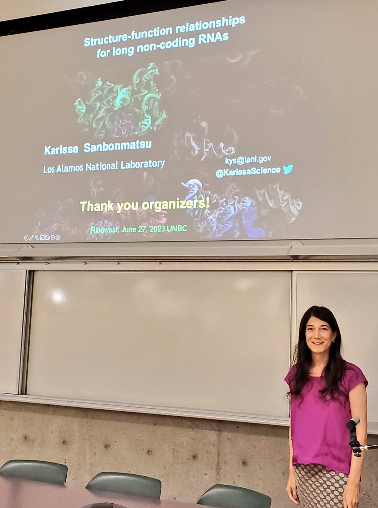 trushar_7's tweet photo. We are very excited to learn about Long-non-coding RNAs structure-functions relationships and targeted drug discovery approaches against RNAs from Dr @KarissaScience at RiboWest Conference at @UNBC! #RNA #StructureBiology https://t.co/Fj92eFKOcq
