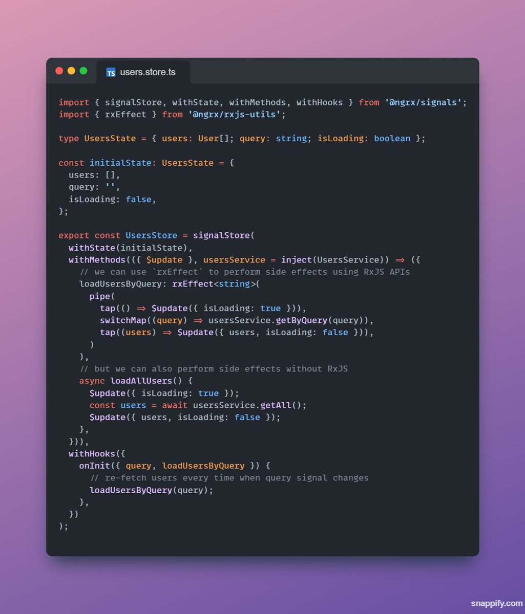 I've updated the NgRx Signals prototype with new features. 🪄

📚 Docs: github.com/markostanimiro…

⚡️ StackBlitz: stackblitz.com/github/markost…

#ngrx #angular #signals