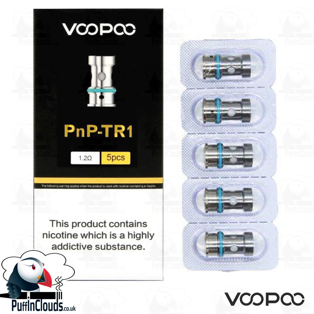 VooPoo PnP-TR1 1.2 Ohm Replacement Coils (5 Pack) at Puffin Clouds UK puffinclouds.co.uk/product/voopoo…