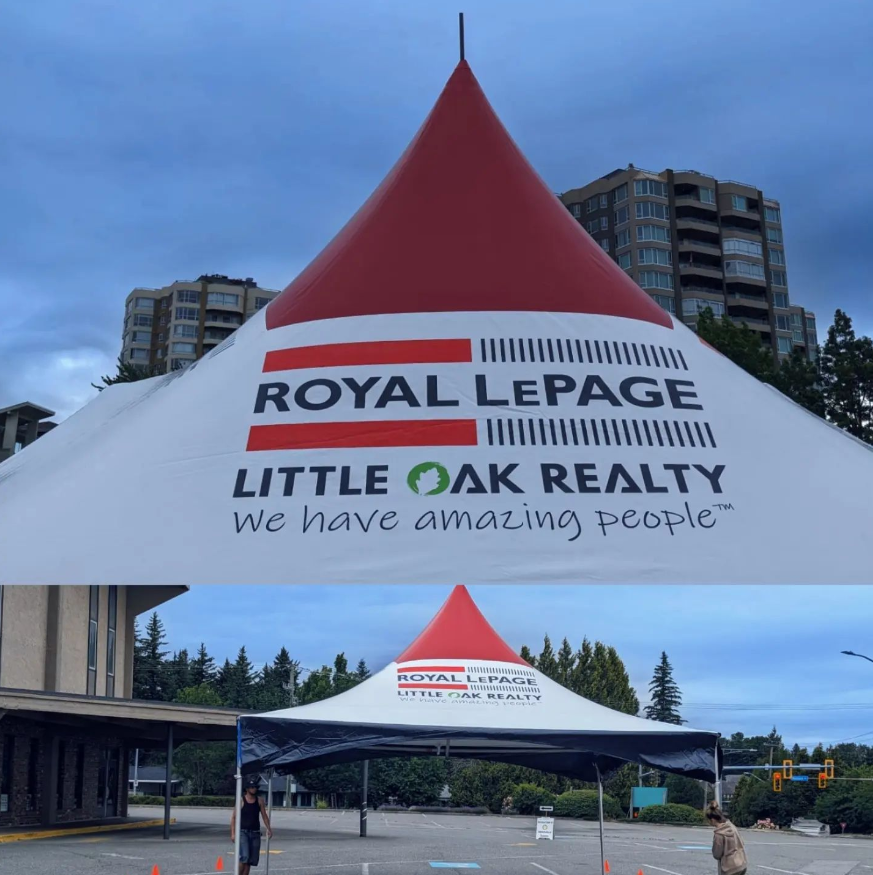 🎪 Keep an eye out for a pop of colour across the Fraser Valley! We're excited to announce that our newly branded Royal LePage Little Oak Realty tents will start making appearances at local events. #RoyalLePageLittleOak  #FraserValley #WeHaveAmazingPeople #SpotTheTent