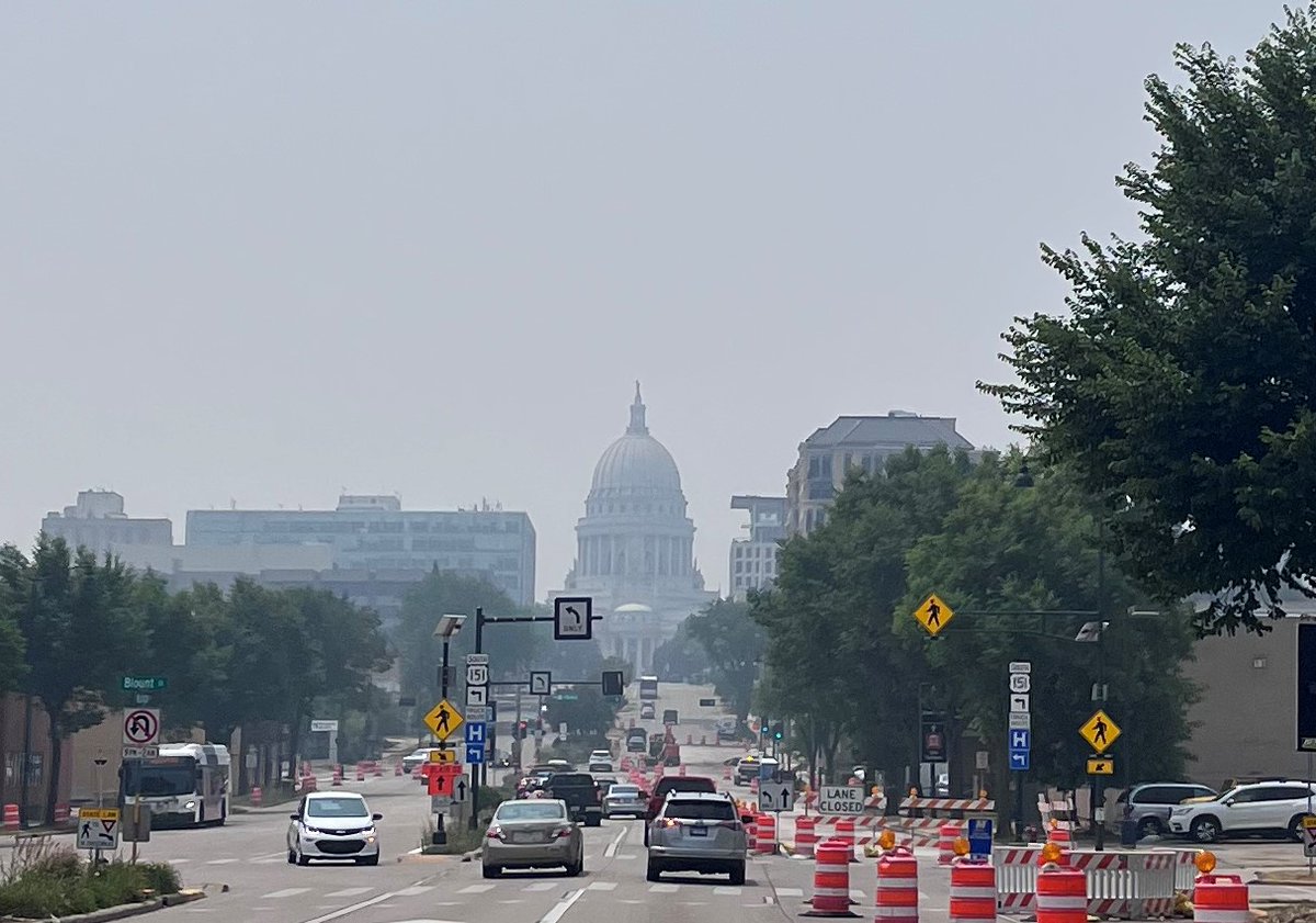 It’s hard to miss – a blanket of wildfire smoke has settled in across Dane Co. and it’s making the air quality unhealthy for all of us.

➡️ Learn how to stay safe during the Air Quality Advisory: bit.ly/3raJKCr
➡️ Keep an eye on conditions: airnow.gov